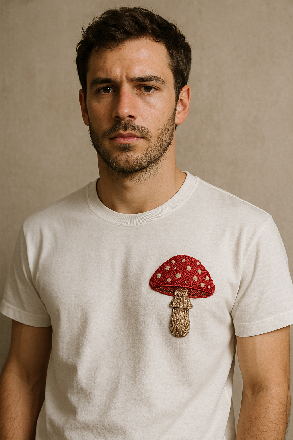 Shroom Spot Hand Embroidered Oversize Unisex T-Shirt