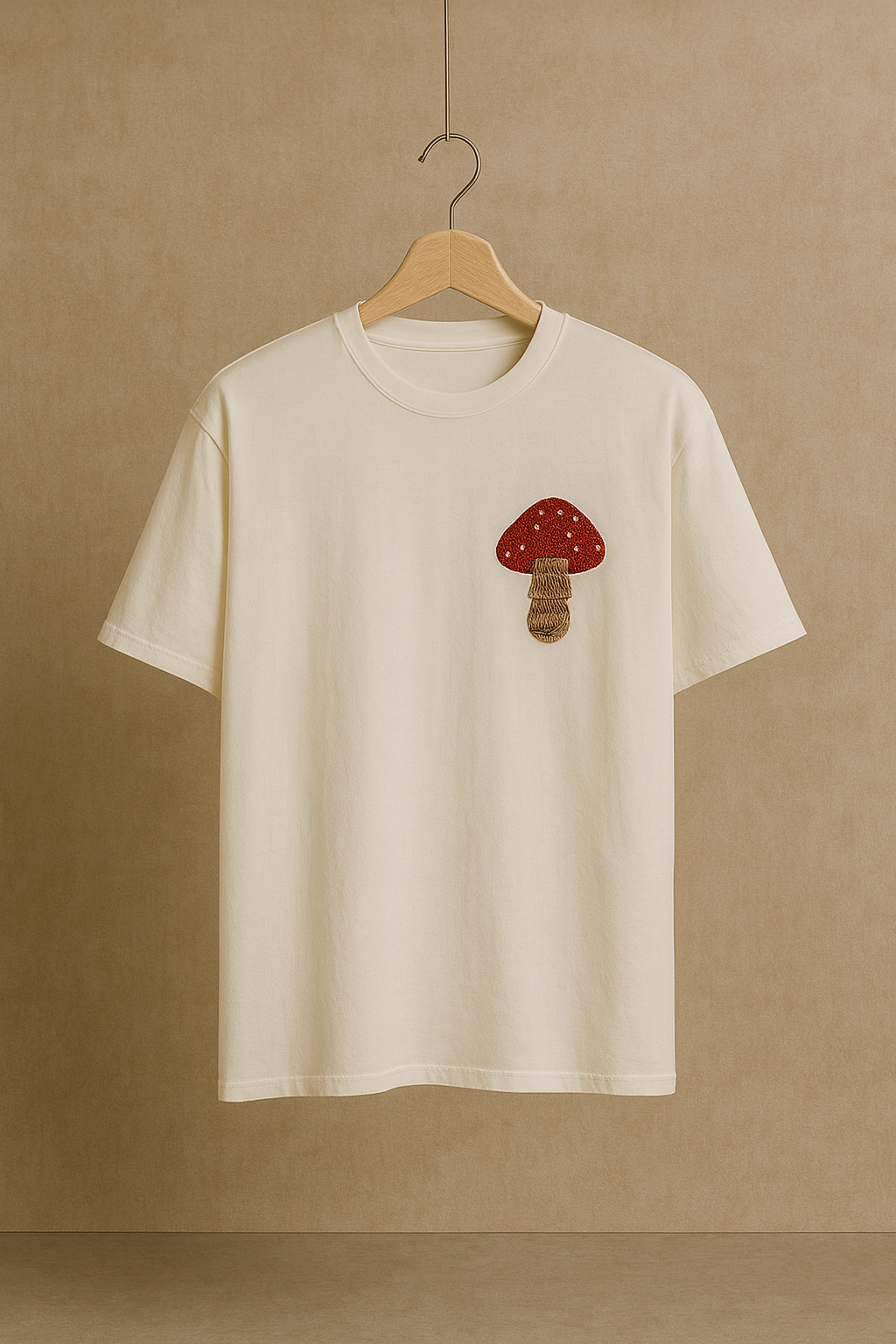 Shroom Spot Hand Embroidered Oversize Unisex T-Shirt