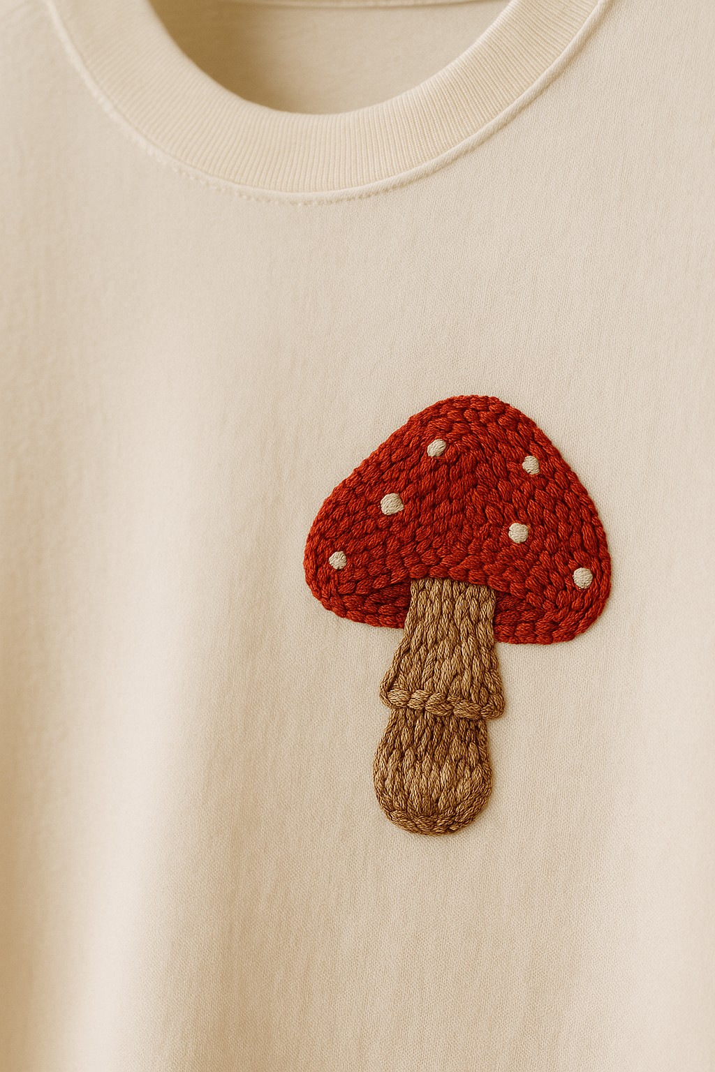 Shroom Spot Hand Embroidered Oversize Unisex T-Shirt