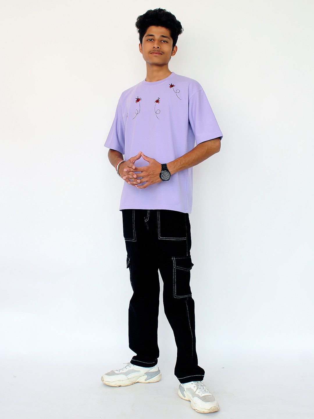 Lucky Bug Hand Embroidered Oversize T Shirt Unisex