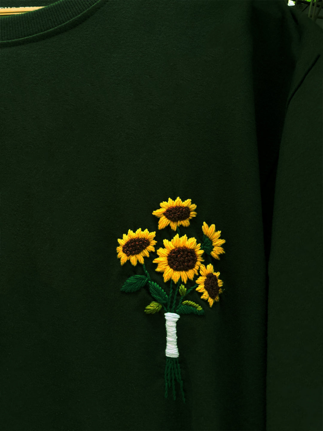 Sunshine Bloom Hand Embroidered Oversize Unisex T-Shirt