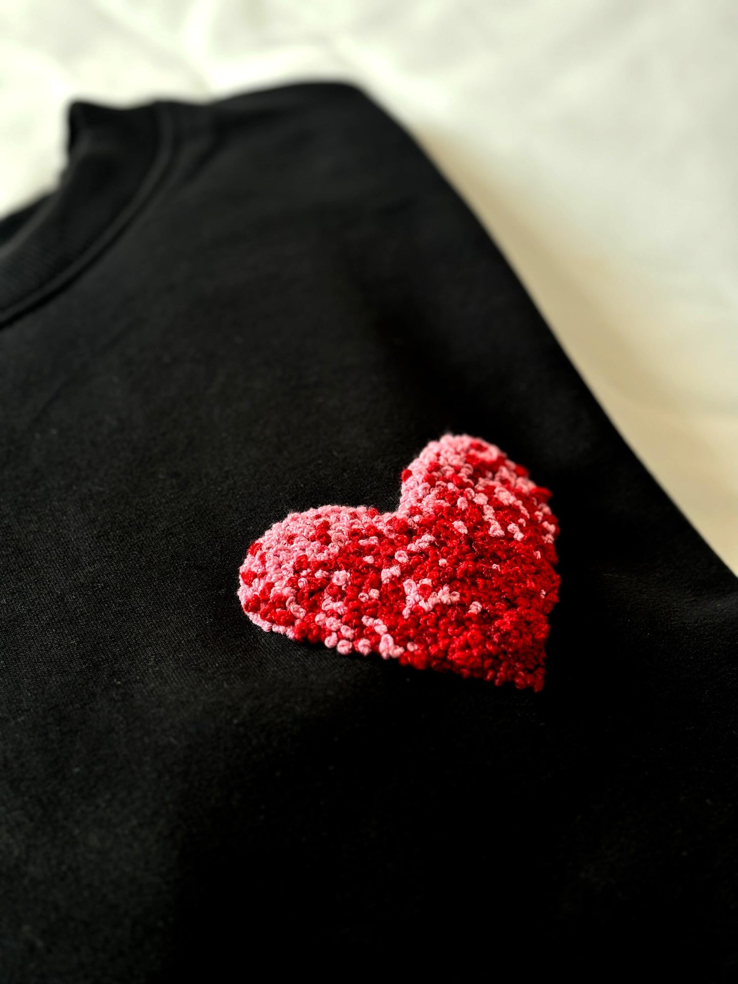 The Initial Touch – Hand-Embroidered Heart Sweatshirt