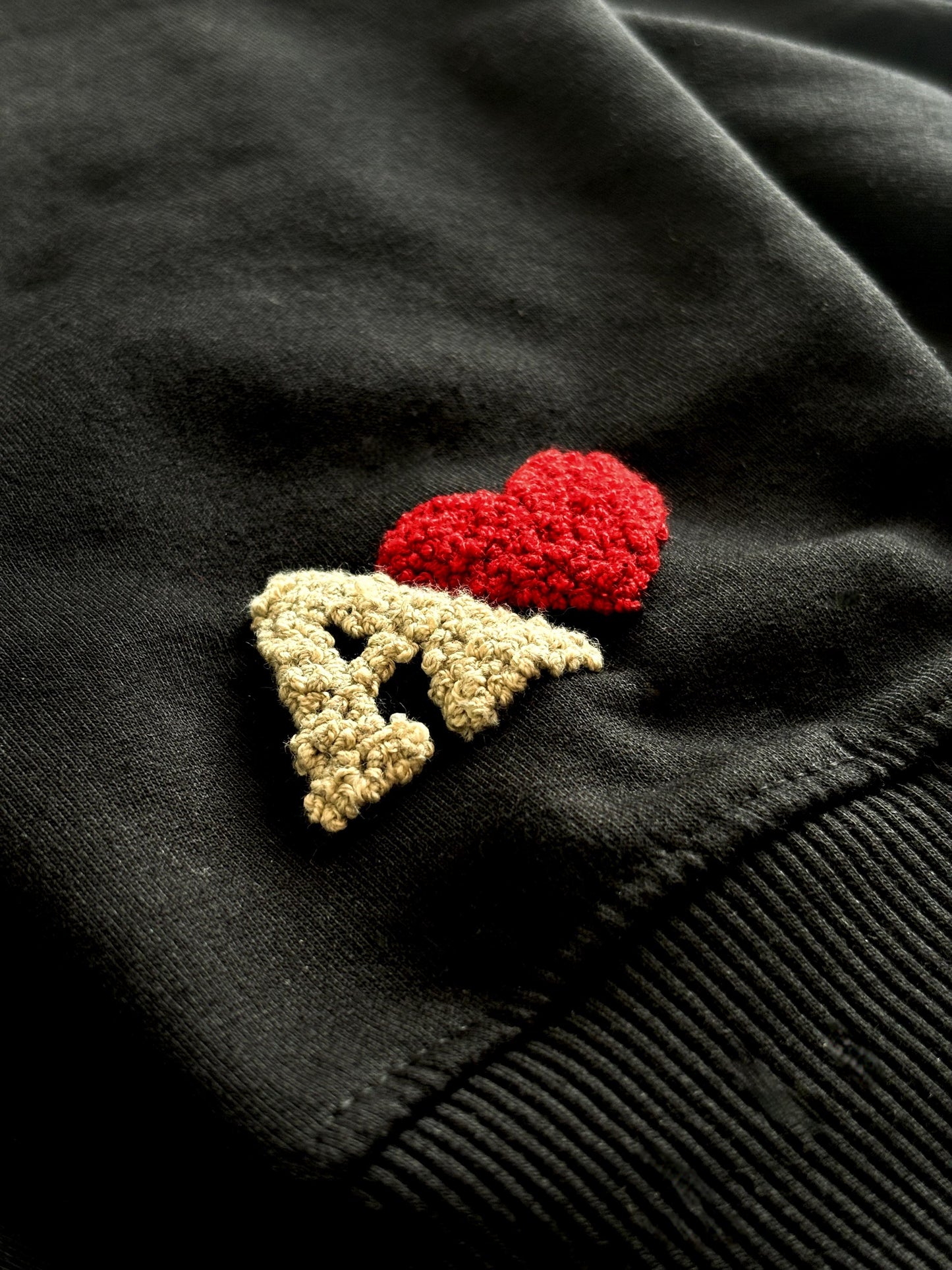 The Initial Touch – Hand-Embroidered Heart Sweatshirt