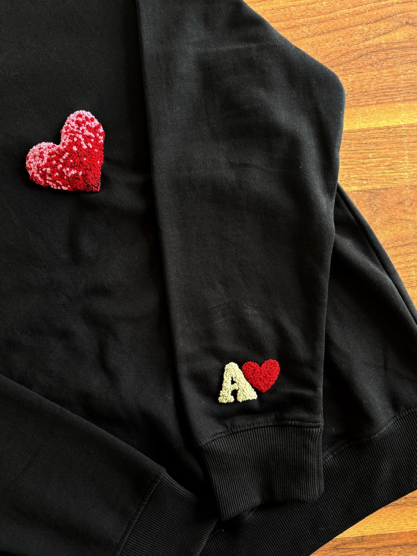 The Initial Touch – Hand-Embroidered Heart Sweatshirt