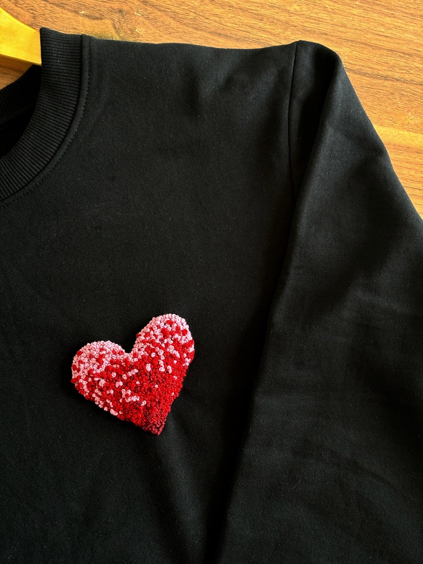 The Initial Touch – Hand-Embroidered Heart Sweatshirt
