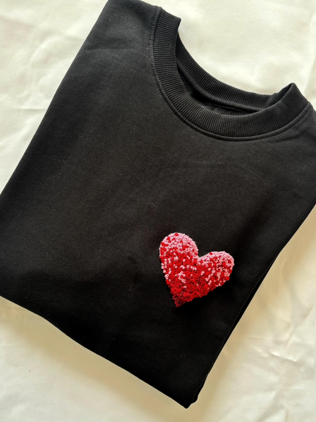 The Initial Touch – Hand-Embroidered Heart Sweatshirt