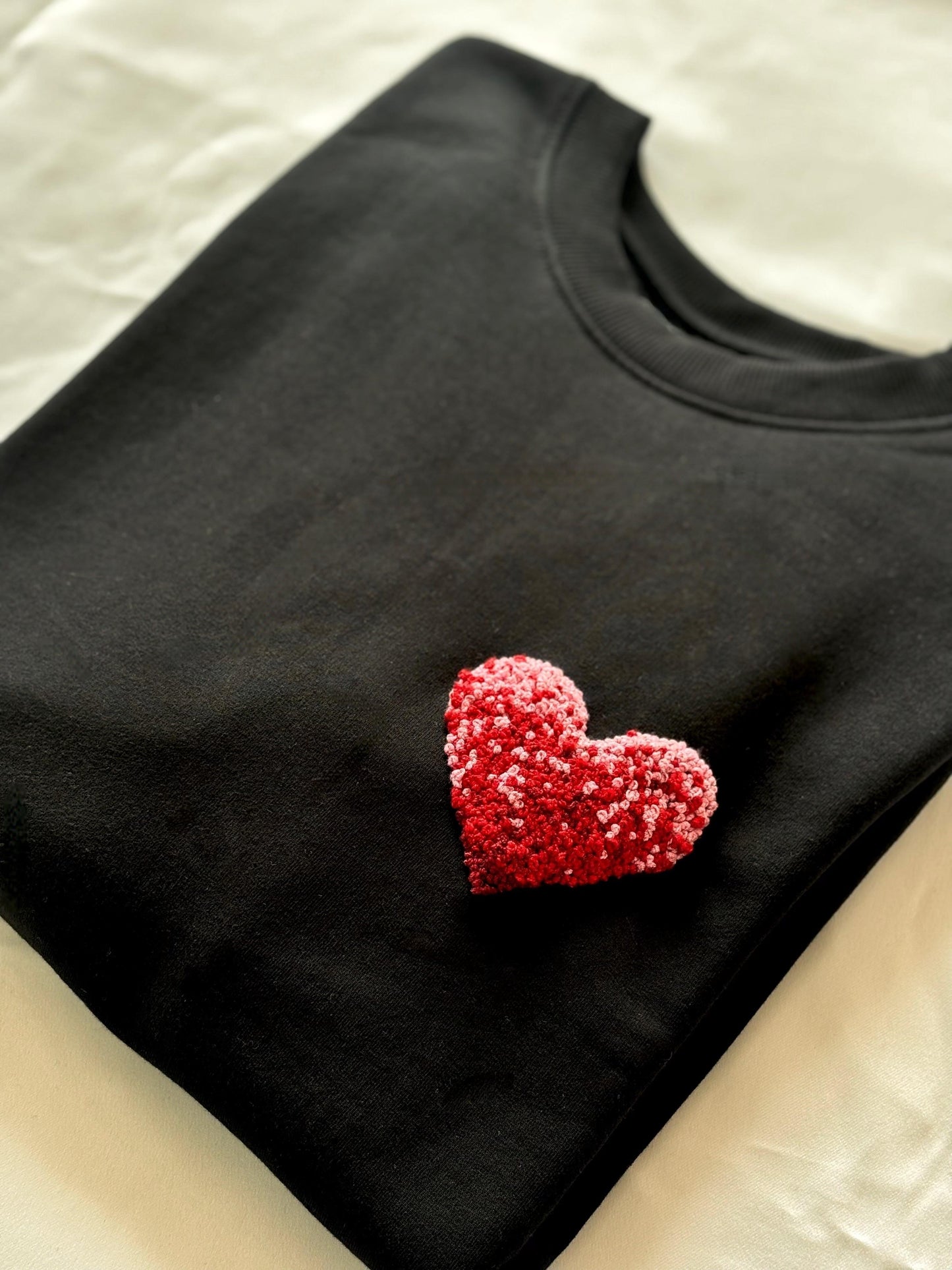 The Initial Touch – Hand-Embroidered Heart Sweatshirt