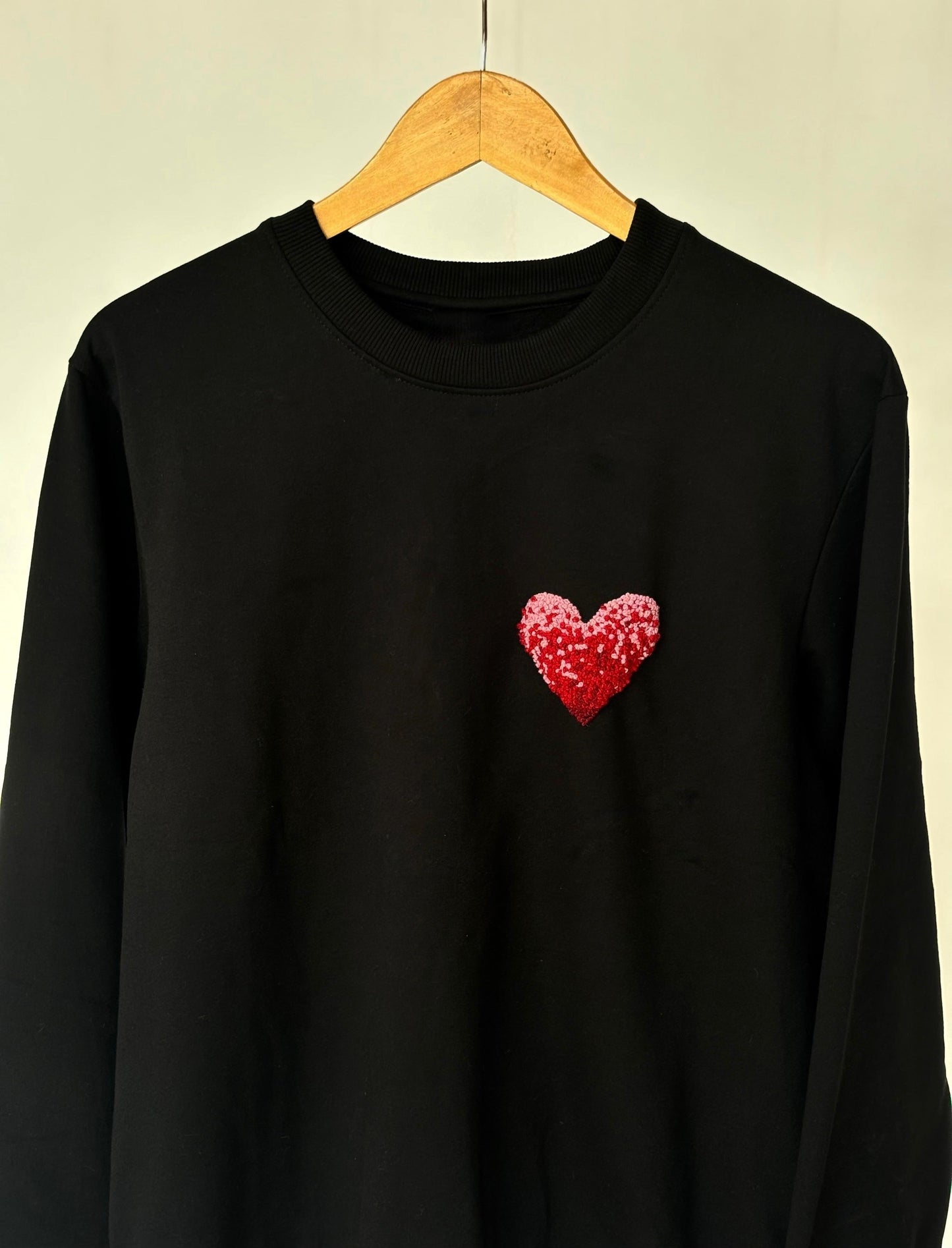The Initial Touch – Hand-Embroidered Heart Sweatshirt