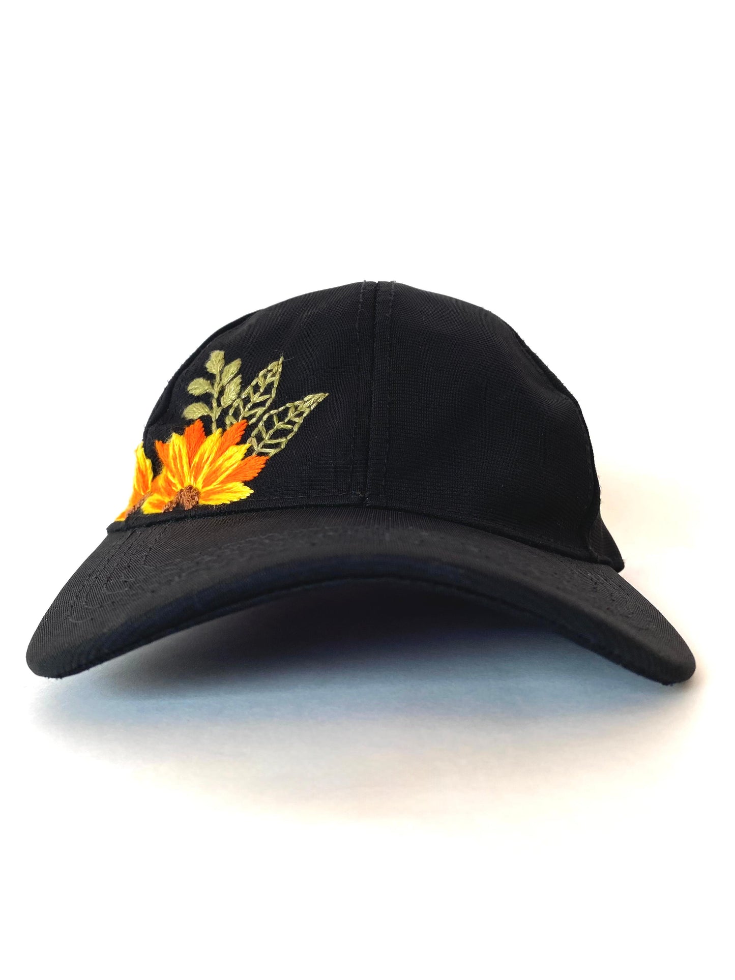Golden Bloom – Hand Embroidered Cap