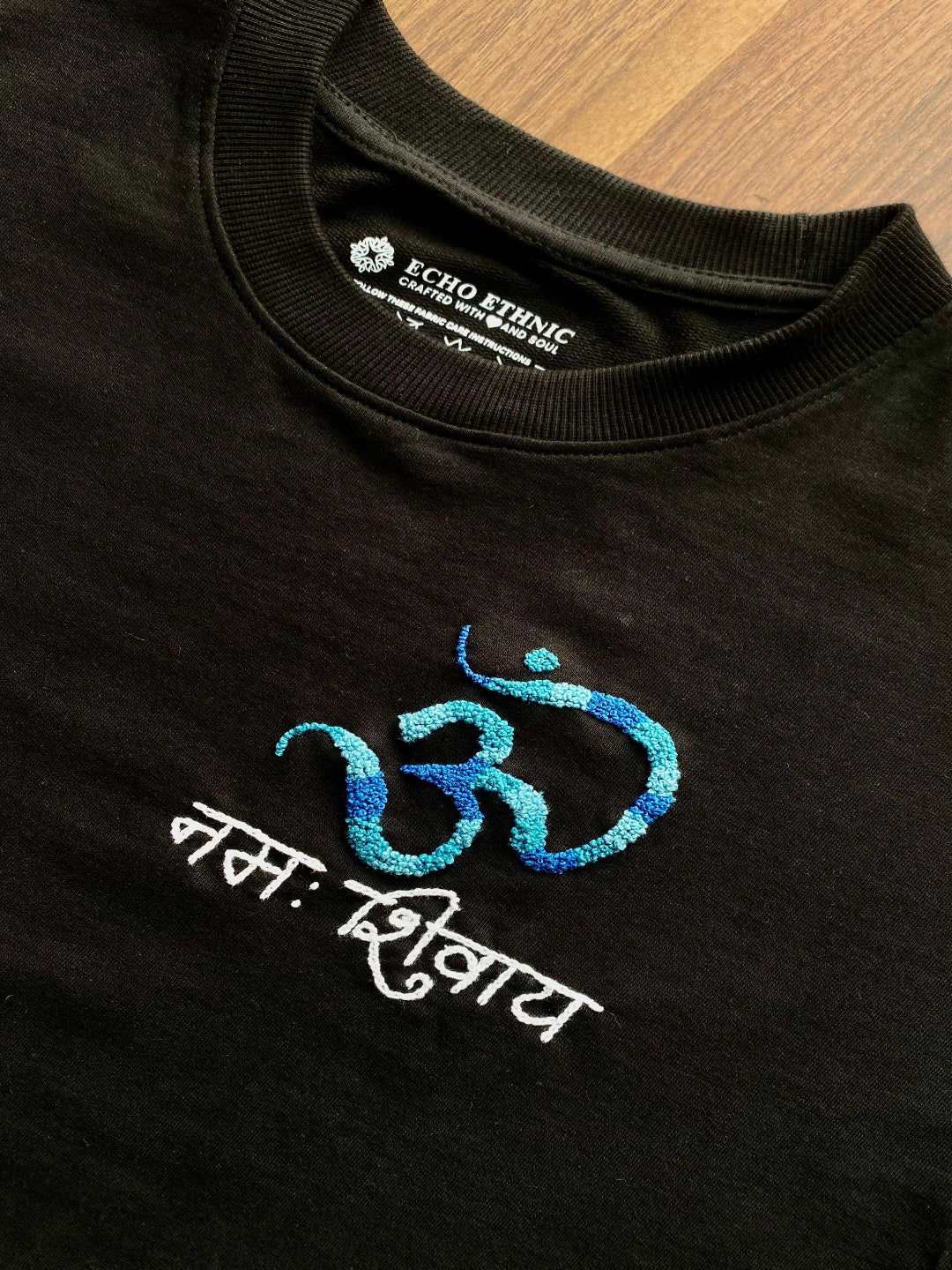 Om Namah Shivaya Hand-Embroidered T-Shirt