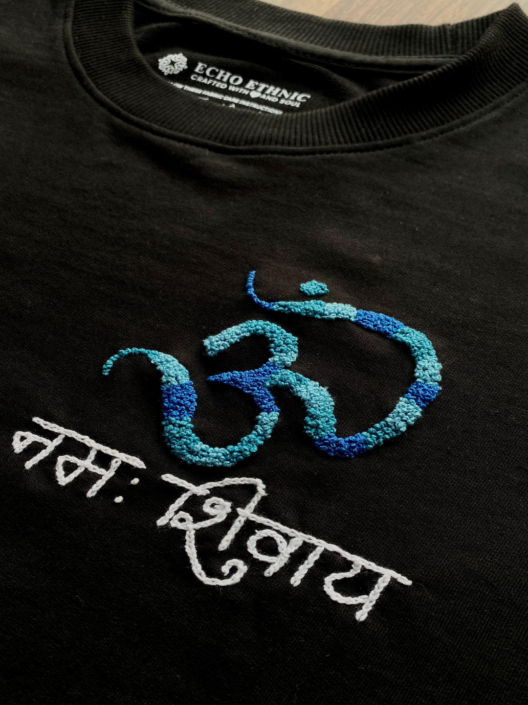 Om Namah Shivaya Hand-Embroidered T-Shirt