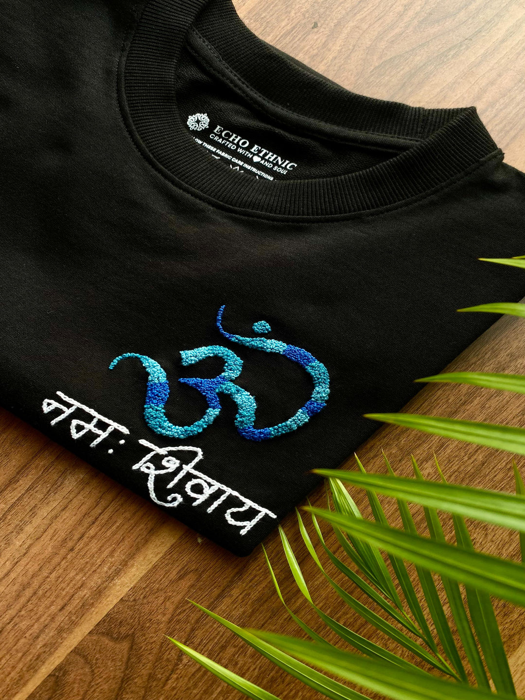 Om Namah Shivaya Hand-Embroidered T-Shirt