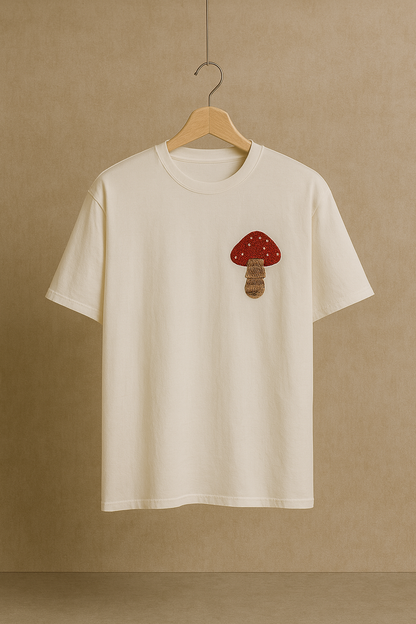 Shroom Spot Hand Embroidered Oversize Unisex T-Shirt